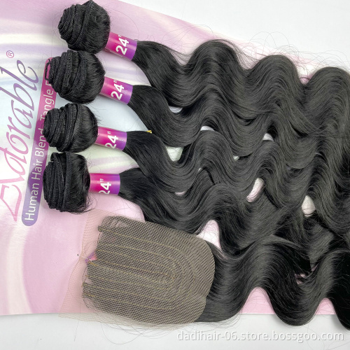 Adorble Premium Synthetic Fiber Amazing Body Wave Package Hair Bundles whole Sale